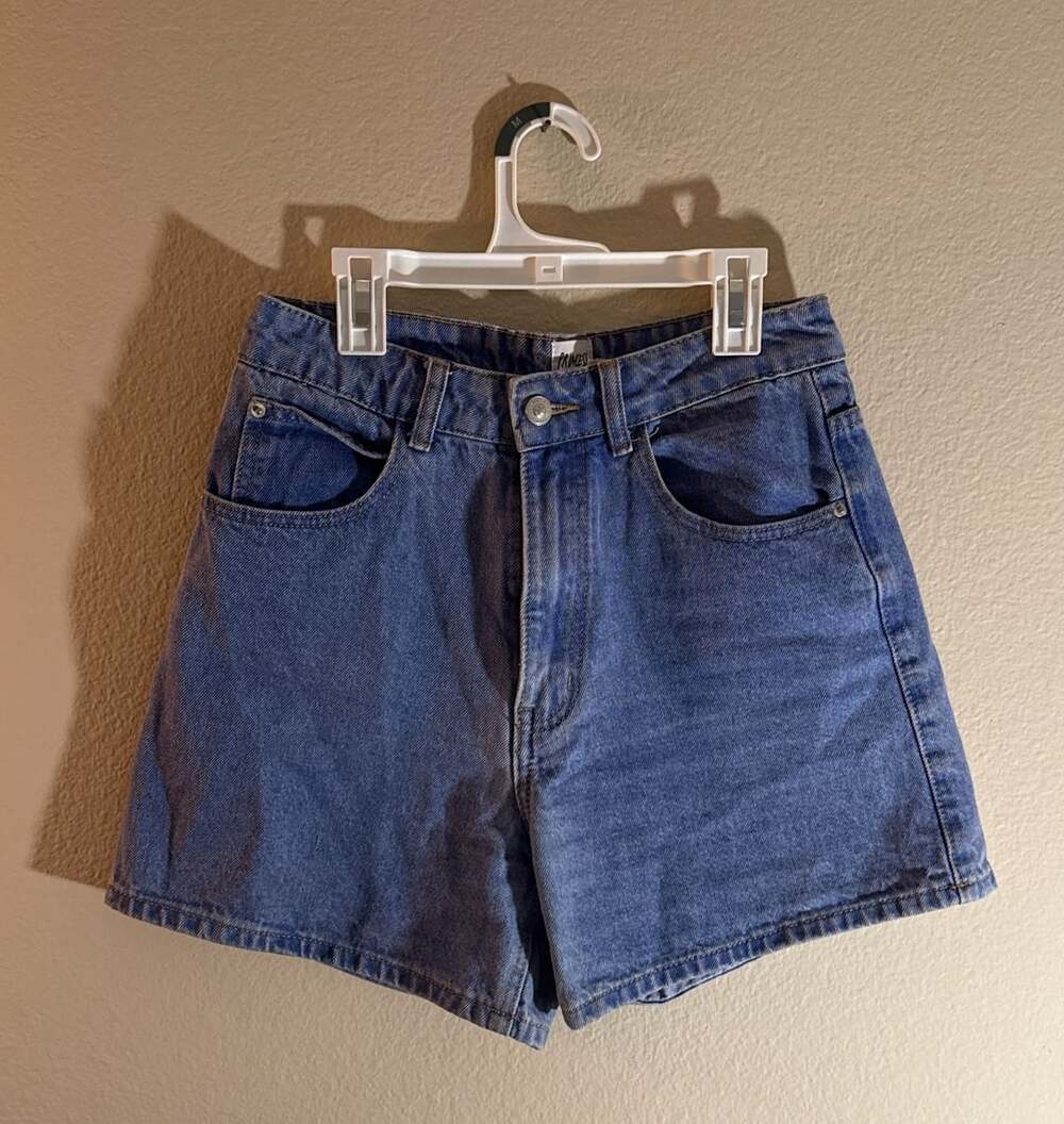 Princess Polly Denim Shorts Size US 4 Blue High Waisted
